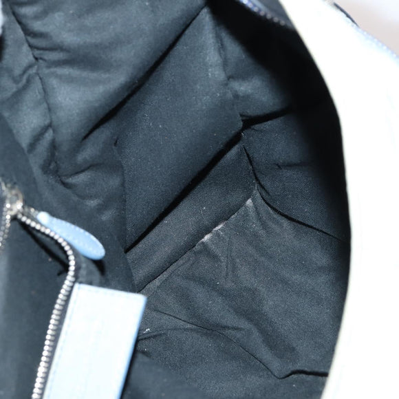 BALENCIAGA The Giant City Hand Bag Leather 2way Light Blue Silver Auth 142291