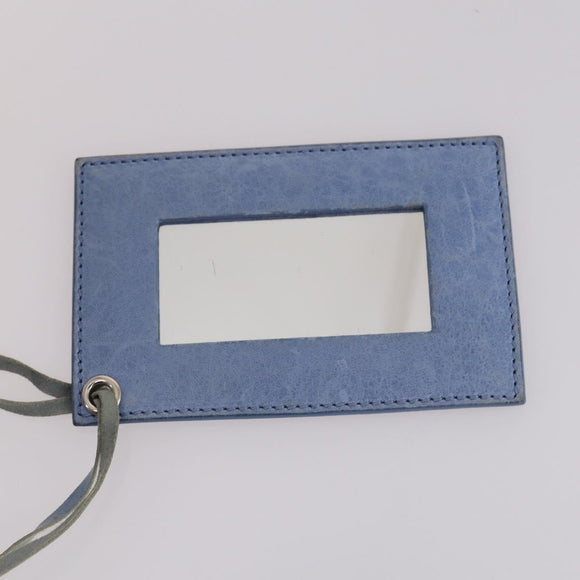 BALENCIAGA The Giant City Hand Bag Leather 2way Light Blue Silver Auth 142291