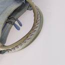 BALENCIAGA The Giant City Hand Bag Leather 2way Light Blue Silver Auth 142291-8