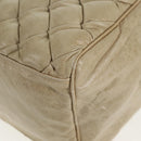 BALENCIAGA The Matelasse Hand Bag Leather Beige Silver 168031 Auth 142293V-17