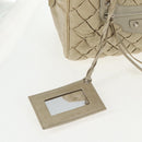 BALENCIAGA The Matelasse Hand Bag Leather Beige Silver 168031 Auth 142293V-18