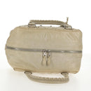 BALENCIAGA The Matelasse Hand Bag Leather Beige Silver 168031 Auth 142293V-6
