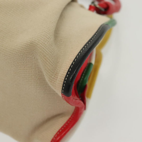 BOTTEGA VENETA Hand Bag Canvas Outlet Multicolor Silver Auth 142296