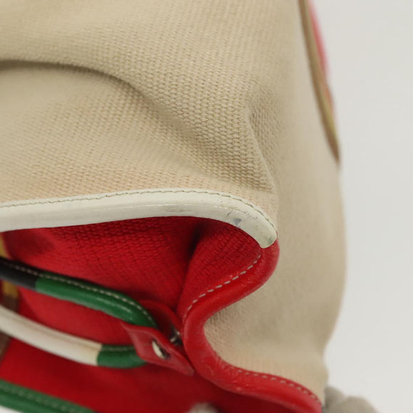 BOTTEGA VENETA Hand Bag Canvas Outlet Multicolor Silver Auth 142296