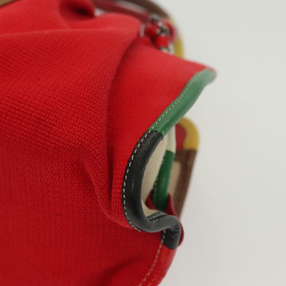 BOTTEGA VENETA Hand Bag Canvas Outlet Multicolor Silver Auth 142296