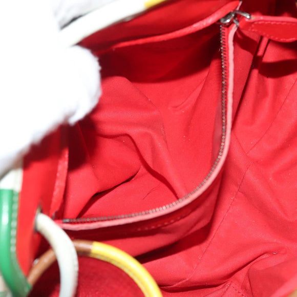 BOTTEGA VENETA Hand Bag Canvas Outlet Multicolor Silver Auth 142296