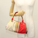 BOTTEGA VENETA Hand Bag Canvas Outlet Multicolor Silver Auth 142296-20