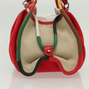 BOTTEGA VENETA Hand Bag Canvas Outlet Multicolor Silver Auth 142296-3