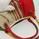 BOTTEGA VENETA Hand Bag Canvas Outlet Multicolor Silver Auth 142296-6