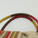 BOTTEGA VENETA Hand Bag Canvas Outlet Multicolor Silver Auth 142296-8