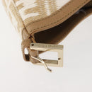 FENDI Zucca Canvas Shoulder Bag Straw Beige Gold Auth 142297-8