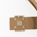 FENDI Zucca Canvas Shoulder Bag Straw Beige Gold Auth 142297-10