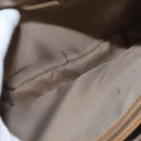 FENDI Zucca Canvas Shoulder Bag Straw Beige Gold Auth 142297-11