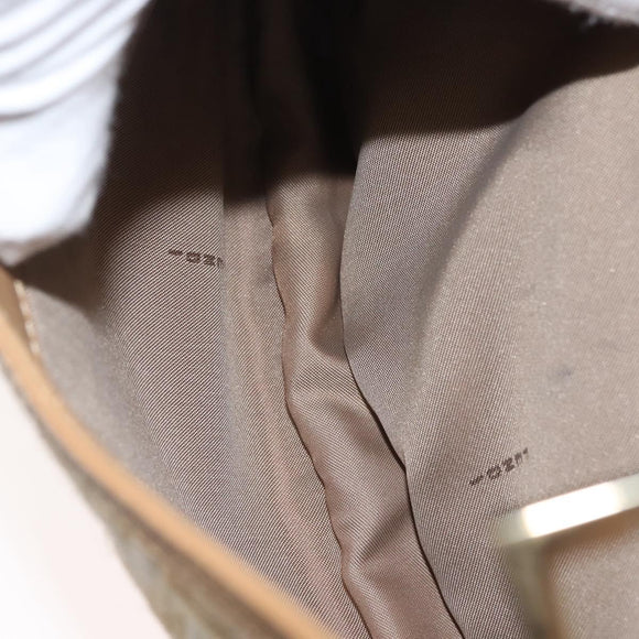 FENDI Zucca Canvas Shoulder Bag Straw Beige Gold Auth 142297