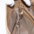 FENDI Zucca Canvas Shoulder Bag Straw Beige Gold Auth 142297-22