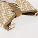 FENDI Zucca Canvas Shoulder Bag Straw Beige Gold Auth 142297-5