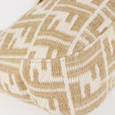 FENDI Zucca Canvas Shoulder Bag Straw Beige Gold Auth 142297-7