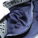 FENDI Zucchino Canvas Mamma Baguette Shoulder Bag Navy Silver Auth 142298-25