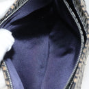 FENDI Zucchino Canvas Mamma Baguette Shoulder Bag Navy Silver Auth 142298-26