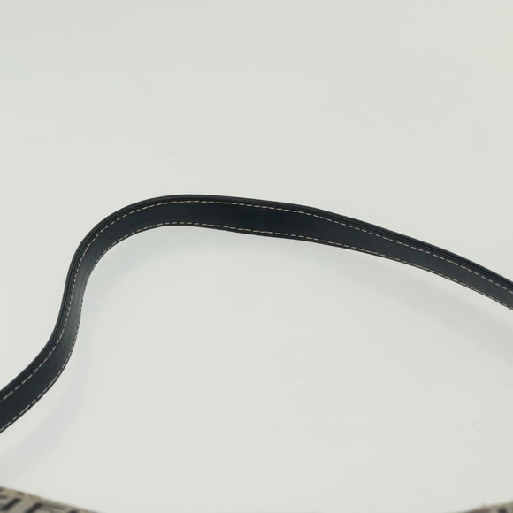 FENDI Zucchino Canvas Mamma Baguette Shoulder Bag Navy Silver Auth 142298