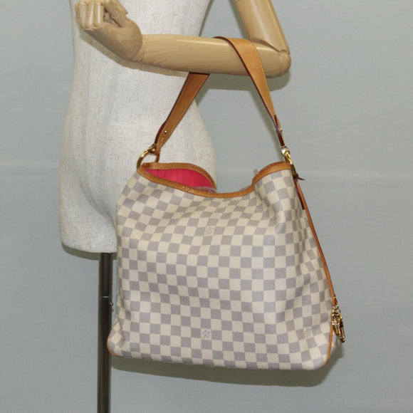 LOUIS VUITTON Damier Azur Delightful MM Shoulder Bag N41448 LV Auth 142302V