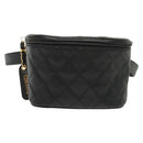 CHANEL Matelasse Waist Bag Caviar Skin Black Gold CC Auth 142308-13