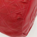 CHANEL Matelasse Chain Shoulder Bag Leather Red Gold CC Auth 142310-15