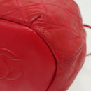 CHANEL Matelasse Chain Shoulder Bag Leather Red Gold CC Auth 142310-16