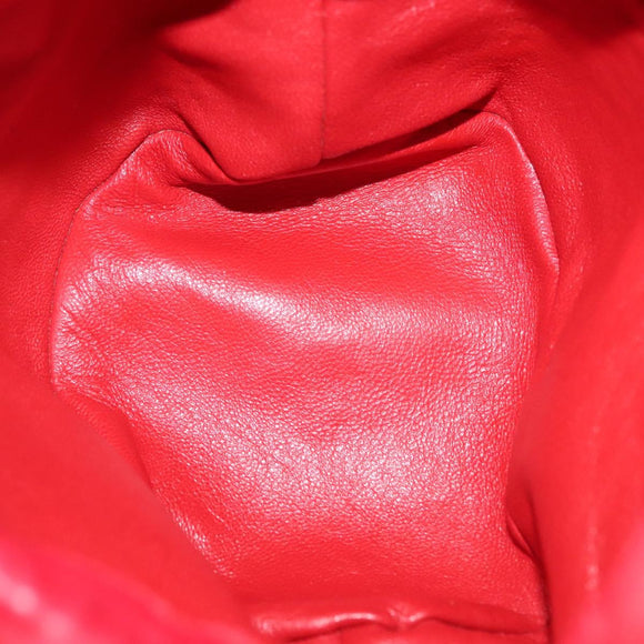 CHANEL Matelasse Chain Shoulder Bag Leather Red Gold CC Auth 142310