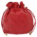 CHANEL Matelasse Chain Shoulder Bag Leather Red Gold CC Auth 142310-13