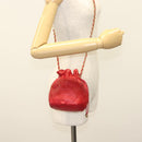 CHANEL Matelasse Chain Shoulder Bag Leather Red Gold CC Auth 142310-22