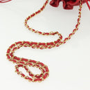 CHANEL Matelasse Chain Shoulder Bag Leather Red Gold CC Auth 142310-7