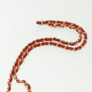 CHANEL Matelasse Chain Shoulder Bag Leather Red Gold CC Auth 142310-8