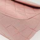 CHANEL Chain Diana Shoulder Bag Leather Pink Gold CC Auth 142311-14