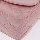 CHANEL Ketten-Diana-Schultertasche Leder Rosa Gold CC Auth 142311-15