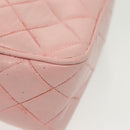 CHANEL Chain Diana Shoulder Bag Leather Pink Gold CC Auth 142311-15