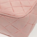 CHANEL Chain Diana Shoulder Bag Leather Pink Gold CC Auth 142311-16