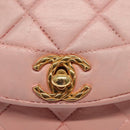 CHANEL Chain Diana Shoulder Bag Leather Pink Gold CC Auth 142311-17