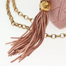 CHANEL Chain Diana Shoulder Bag Leather Pink Gold CC Auth 142311-10