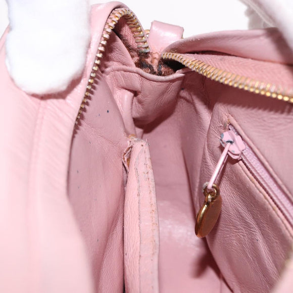 CHANEL Ketten-Diana-Schultertasche Leder Rosa Gold CC Auth 142311