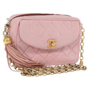 CHANEL Ketten-Diana-Schultertasche Leder Rosa Gold CC Auth 142311-1
