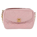 CHANEL Ketten-Diana-Schultertasche Leder Rosa Gold CC Auth 142311-13