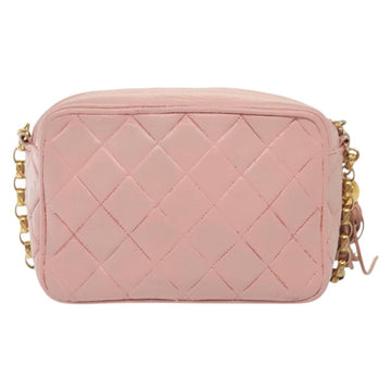 CHANEL Chain Diana Shoulder Bag Leather Pink Gold CC Auth 142311 - 0