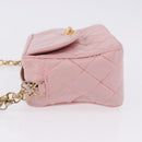CHANEL Ketten-Diana-Schultertasche Leder Rosa Gold CC Auth 142311-6