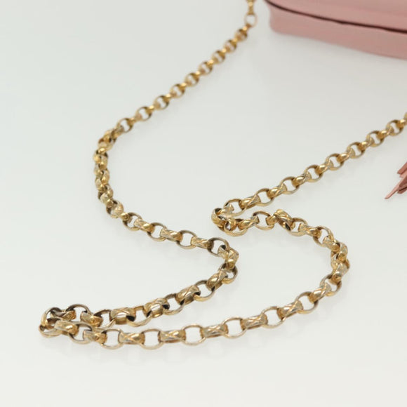 CHANEL Chain Diana Shoulder Bag Leather Pink Gold CC Auth 142311