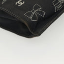 CHANEL Chain Tote Bag Canvas Black Gold CC Auth 142312-14