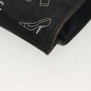 CHANEL Chain Tote Bag Canvas Black Gold CC Auth 142312-15
