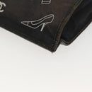 CHANEL Chain Tote Bag Canvas Black Gold CC Auth 142312-9