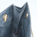 CHANEL Chain Tote Bag Canvas Black Gold CC Auth 142312-18