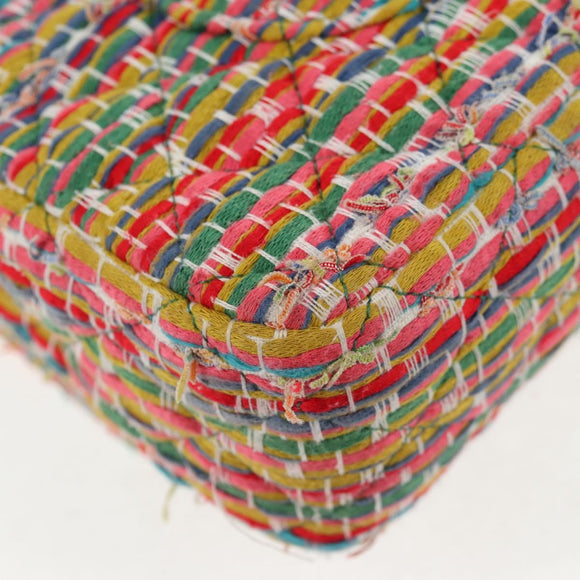 CHANEL Double Flap Matelasse 25 Chain Bag tweed Multicolor Gold CC Auth 142314M